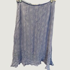 Vintage 90s April Cornell Beaded Floral Fairy Midi Skirt